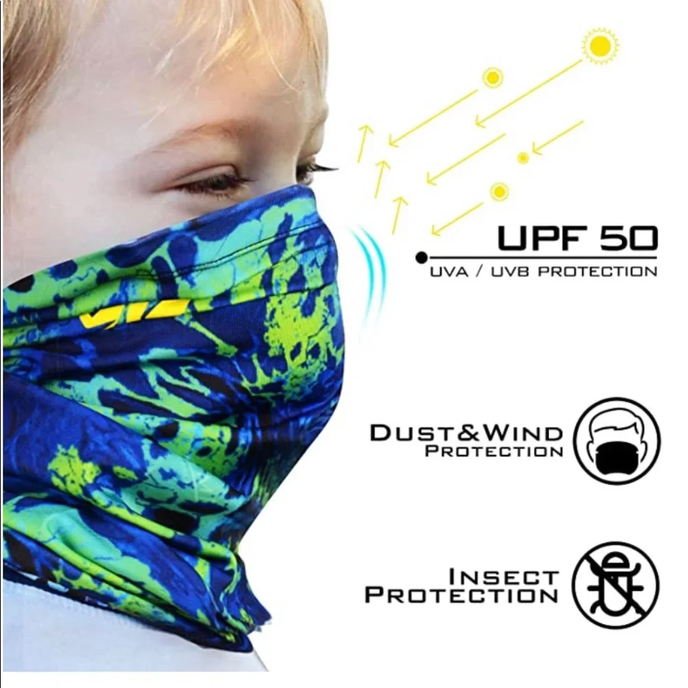 Kids Neck Gaiter UPF 50+ Face Mask – UV Kids Face Cover and Bandana